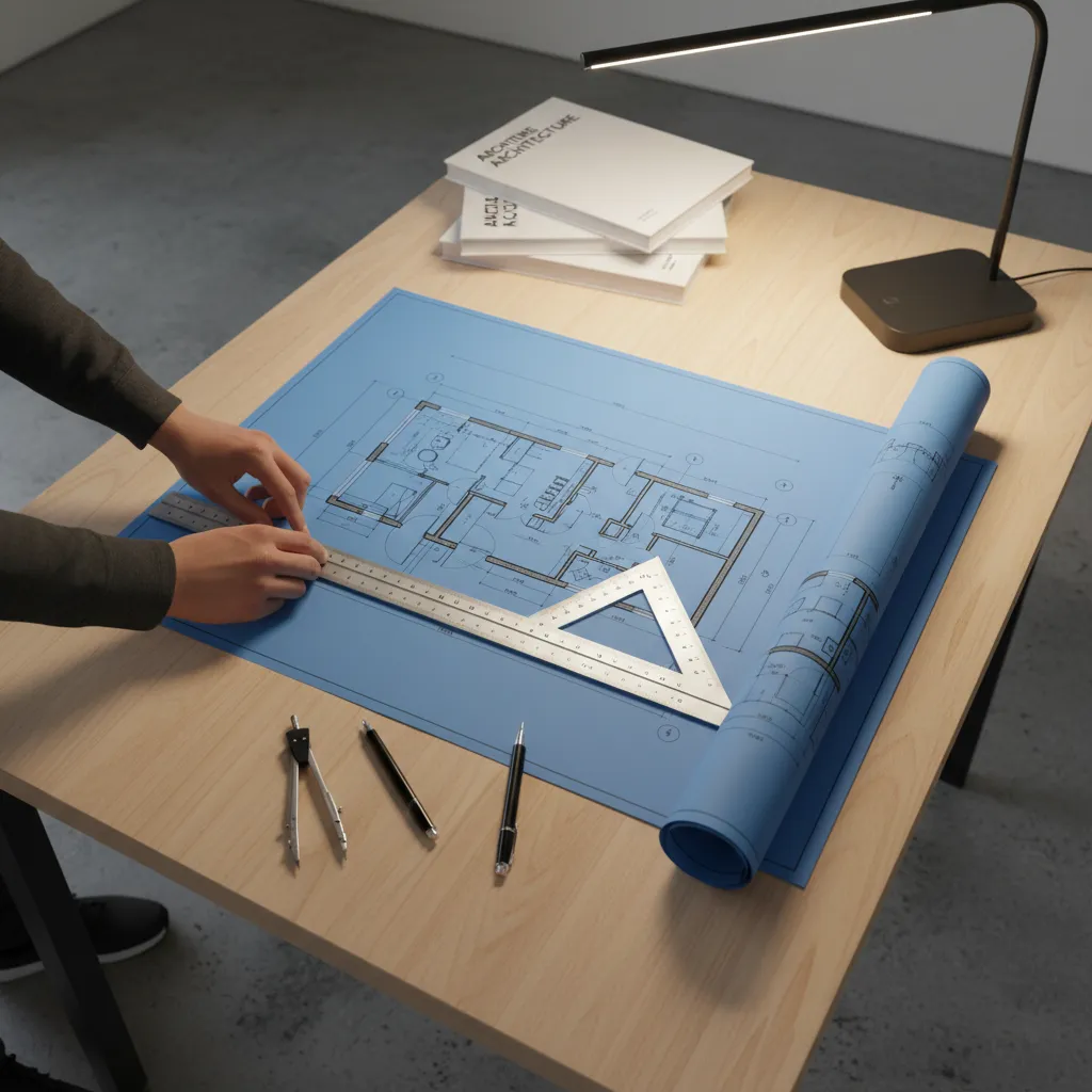 Ilustrasi cara menghitung skala 1:50 pada denah rumah