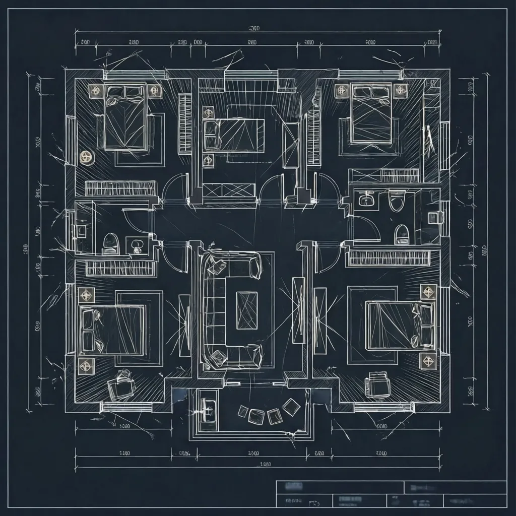DXF floor plan with overlapping and broken lines