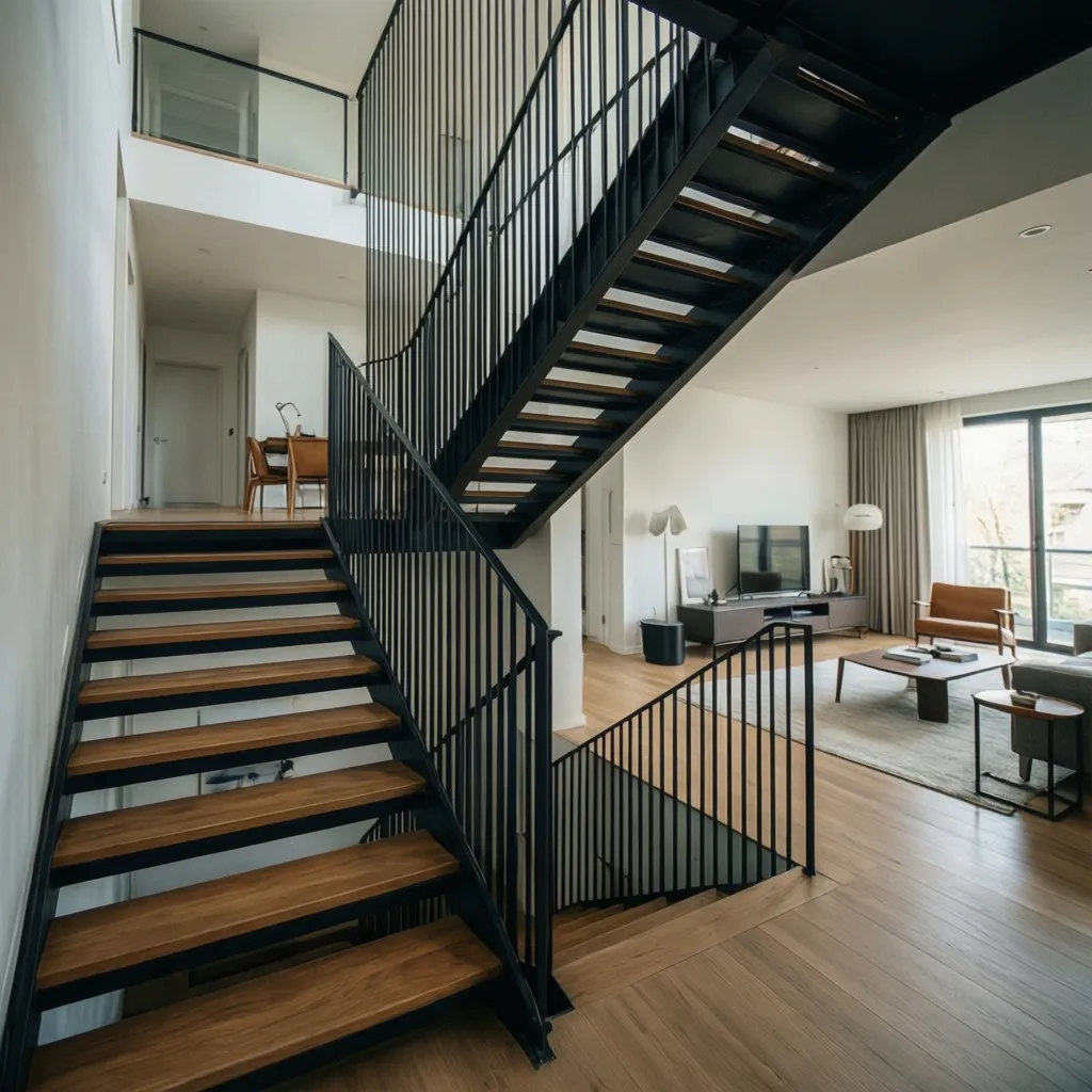 Diseños de escaleras metálicas interiores modernos
