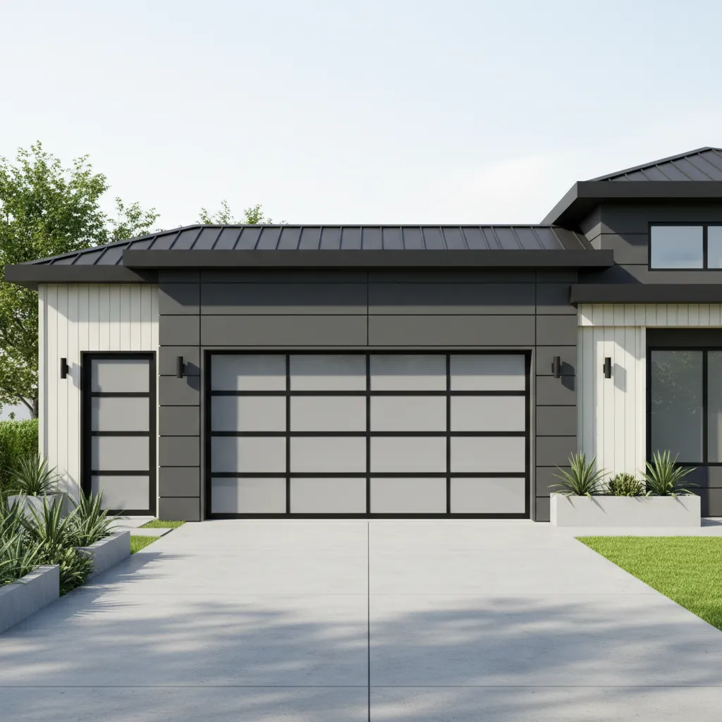 modern metal and vinyl garage siding comparison