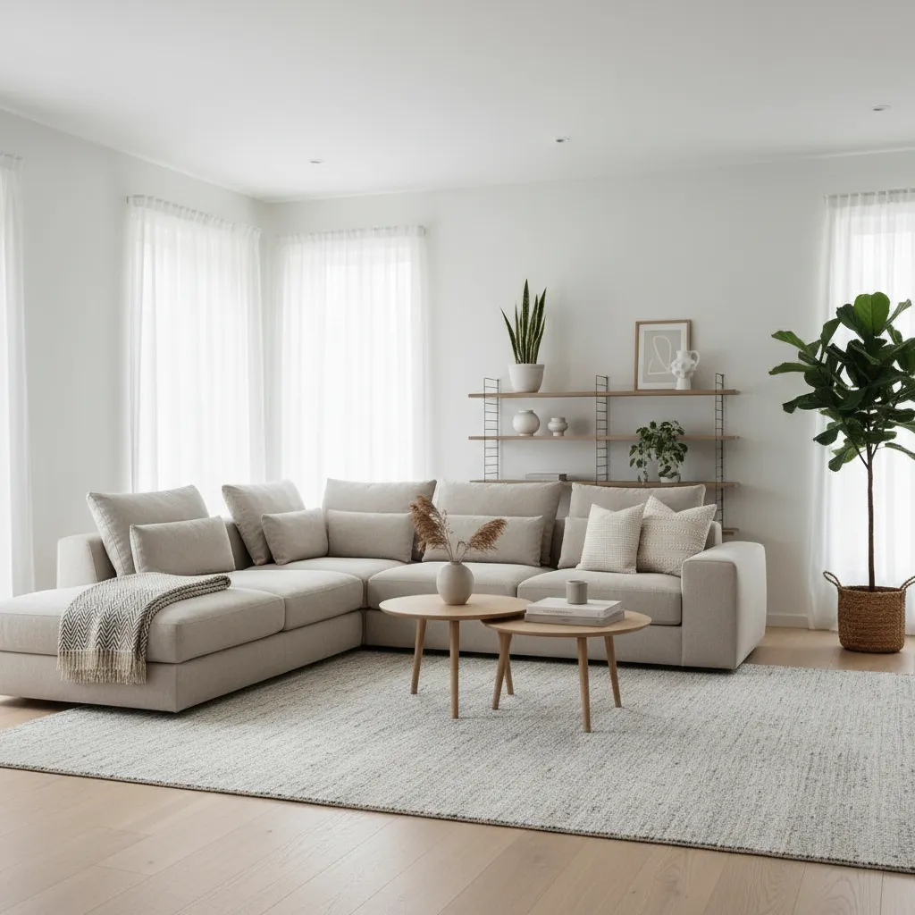 Interior que combina estilo moderno y escandinavo de forma equilibrada