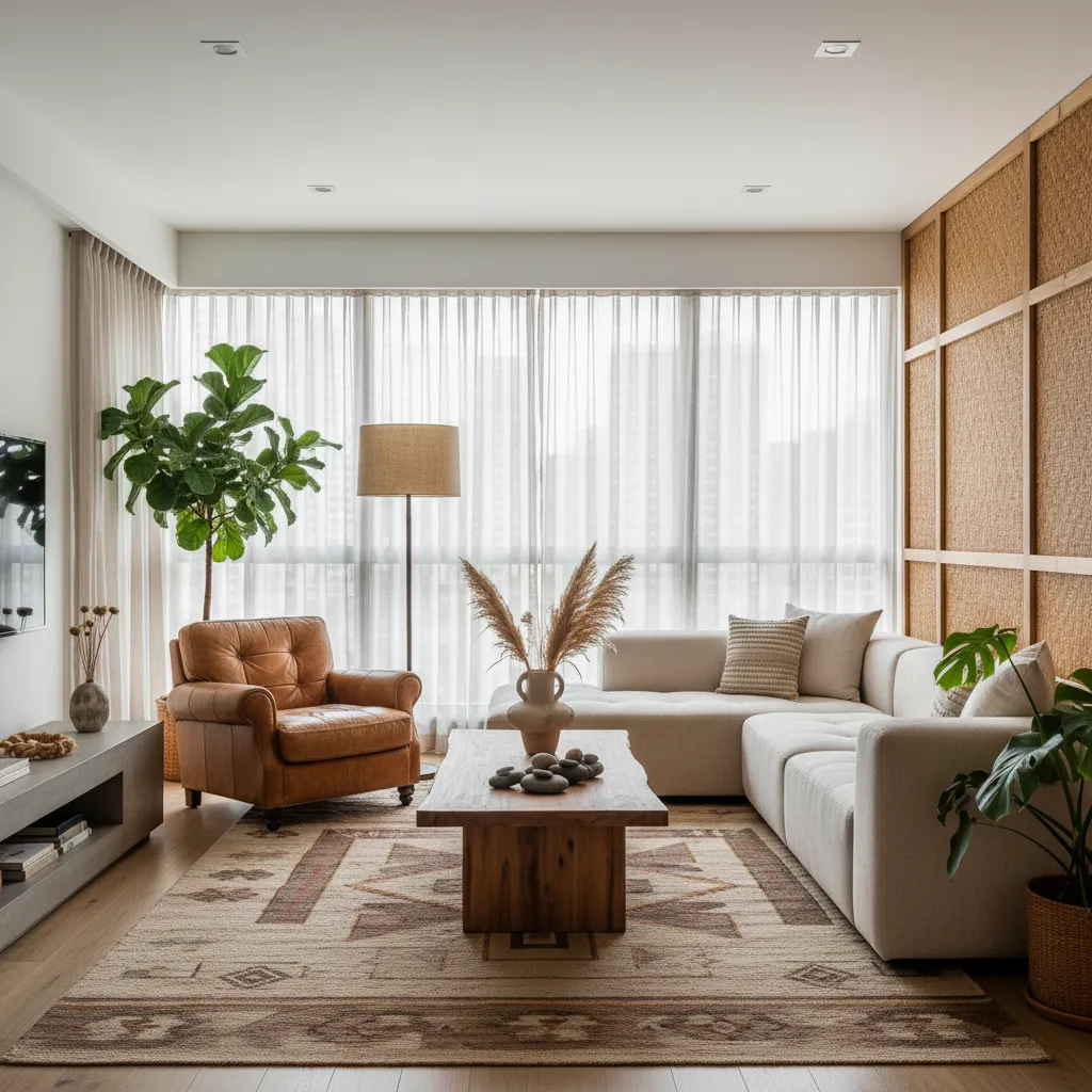 Interior moderno que mezcla muebles vintage con diseño contemporáneo