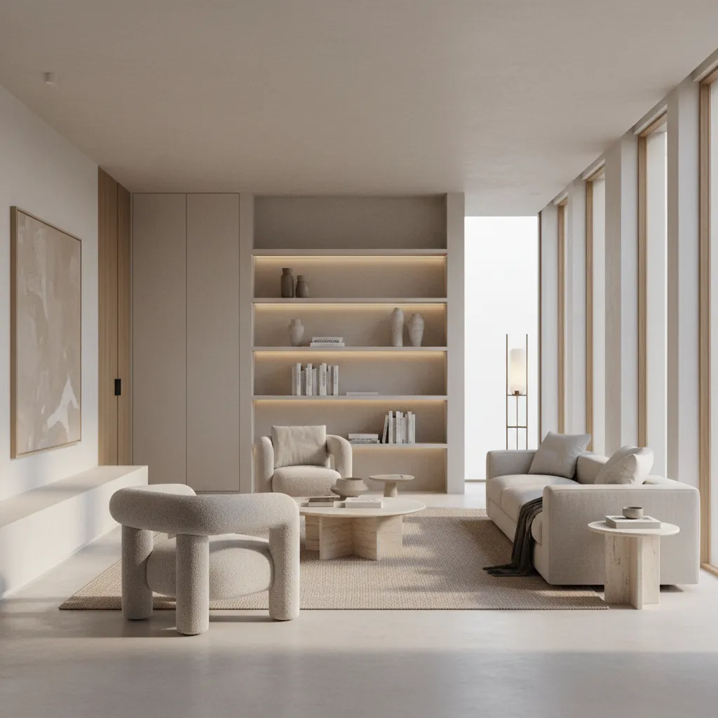 Interior moderno combinando muebles de lujo con decoración minimalista