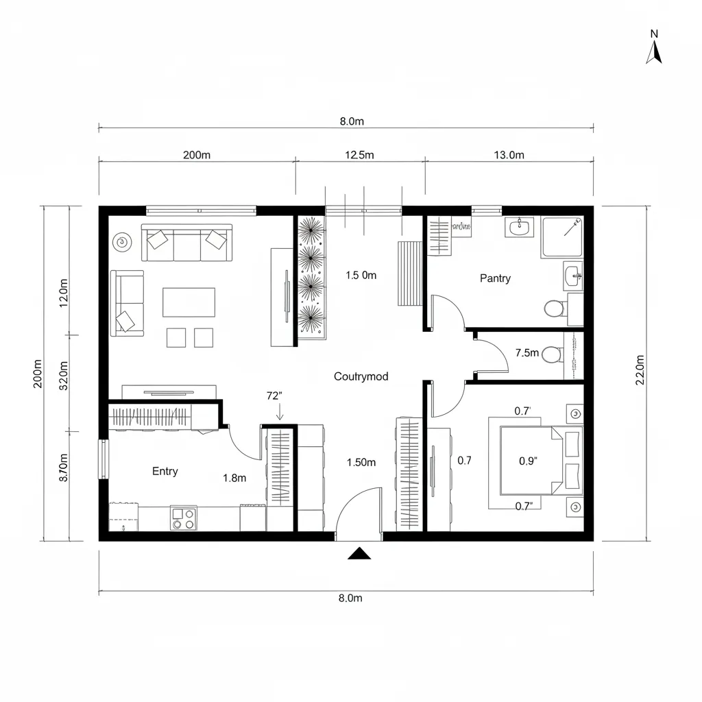 Micro Courtyard Spine (1-bed with pocket garden)