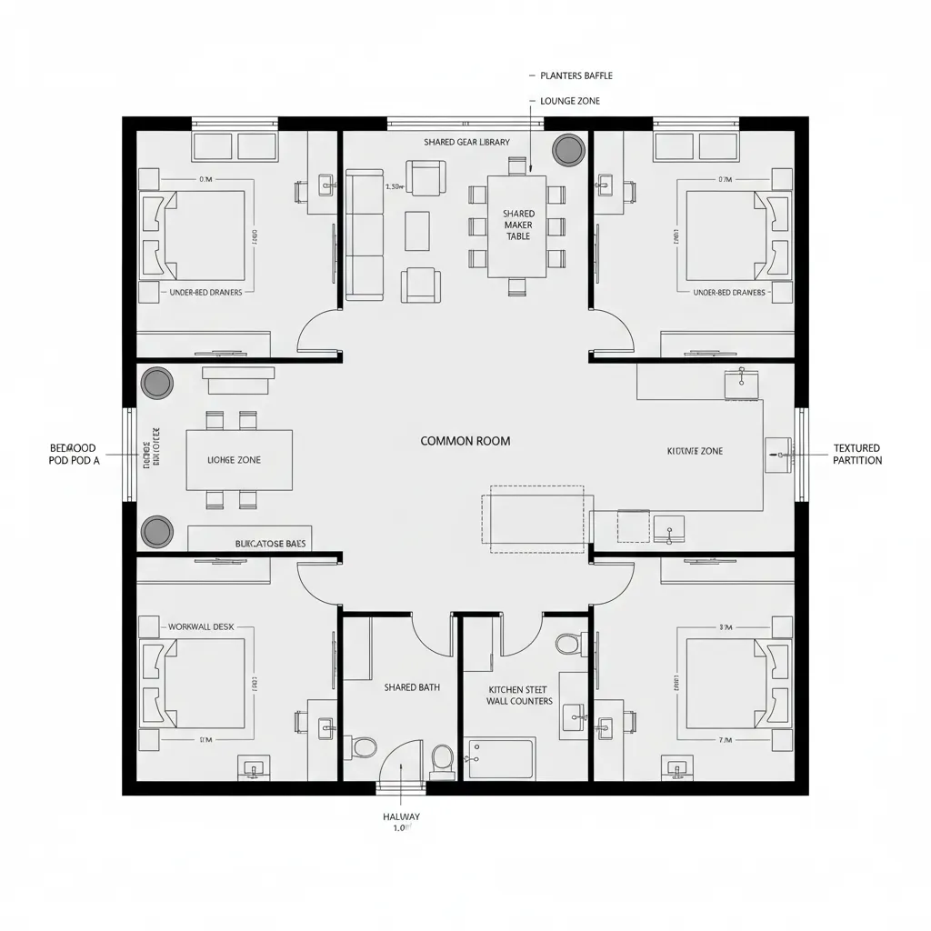 Micro-Studio Pods within a Macro Commons