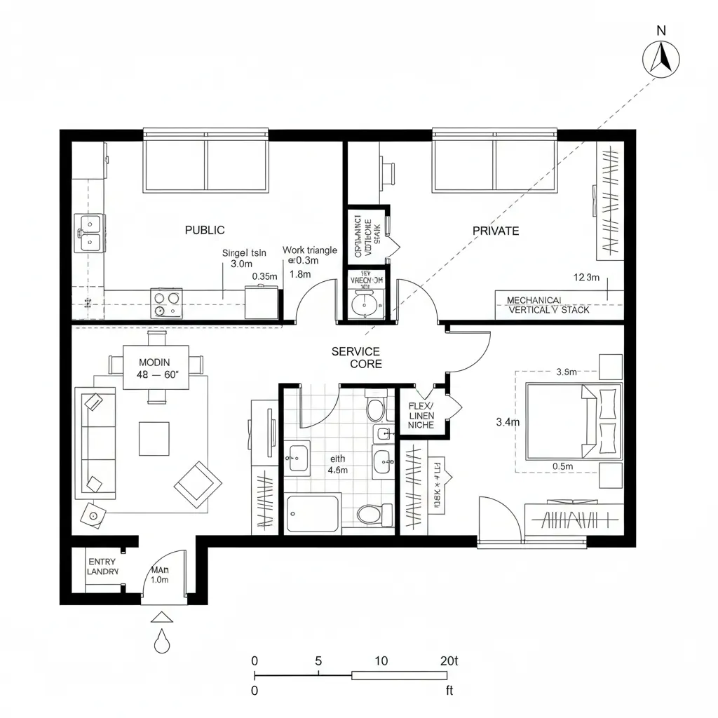 Micro Two-Bay: 720-sf Split Volume