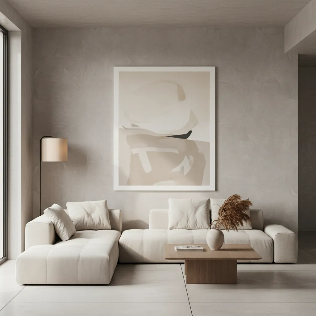 Pared interior moderna con acabado de microcemento