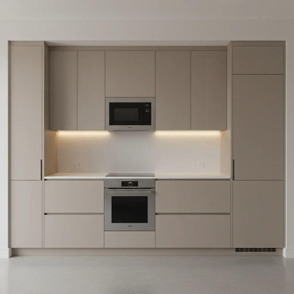 built in microwave installed at comfortable cabinet height