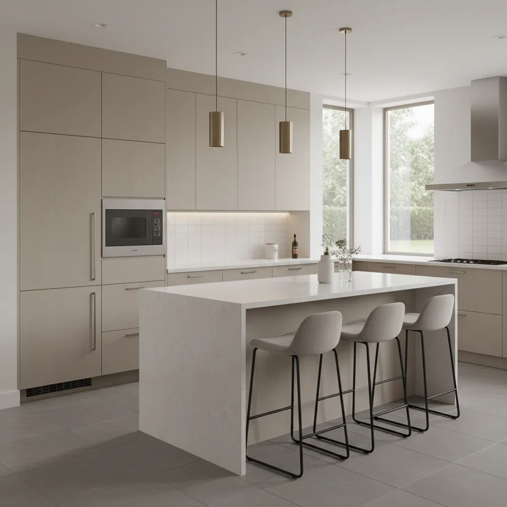 microwave installed at ergonomic height above countertop