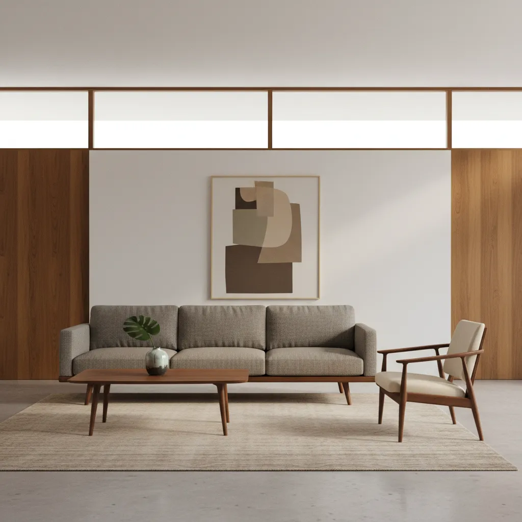 mid century modern furniture with tapered legs and minimalist lines