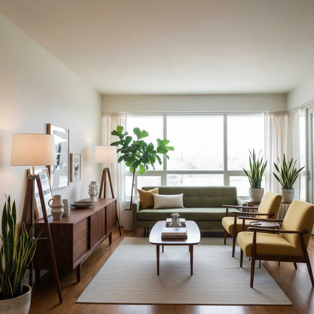 Decoración de interiores estilo mid century: guía real