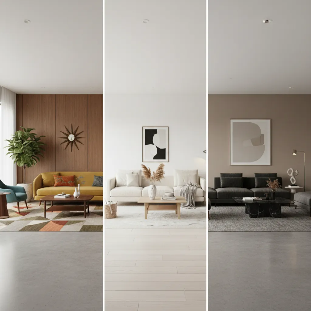 Mid-Century Modern Paint Colors vs Scandinavian and Contemporary Palettes