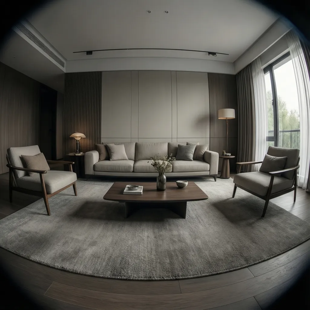 Example layout of a 14x20 mid-size living room with sofa and chairs