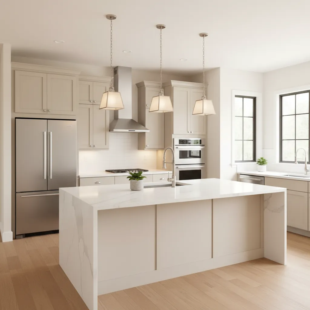 midrange kitchen remodel transformation with modern cabinets and island