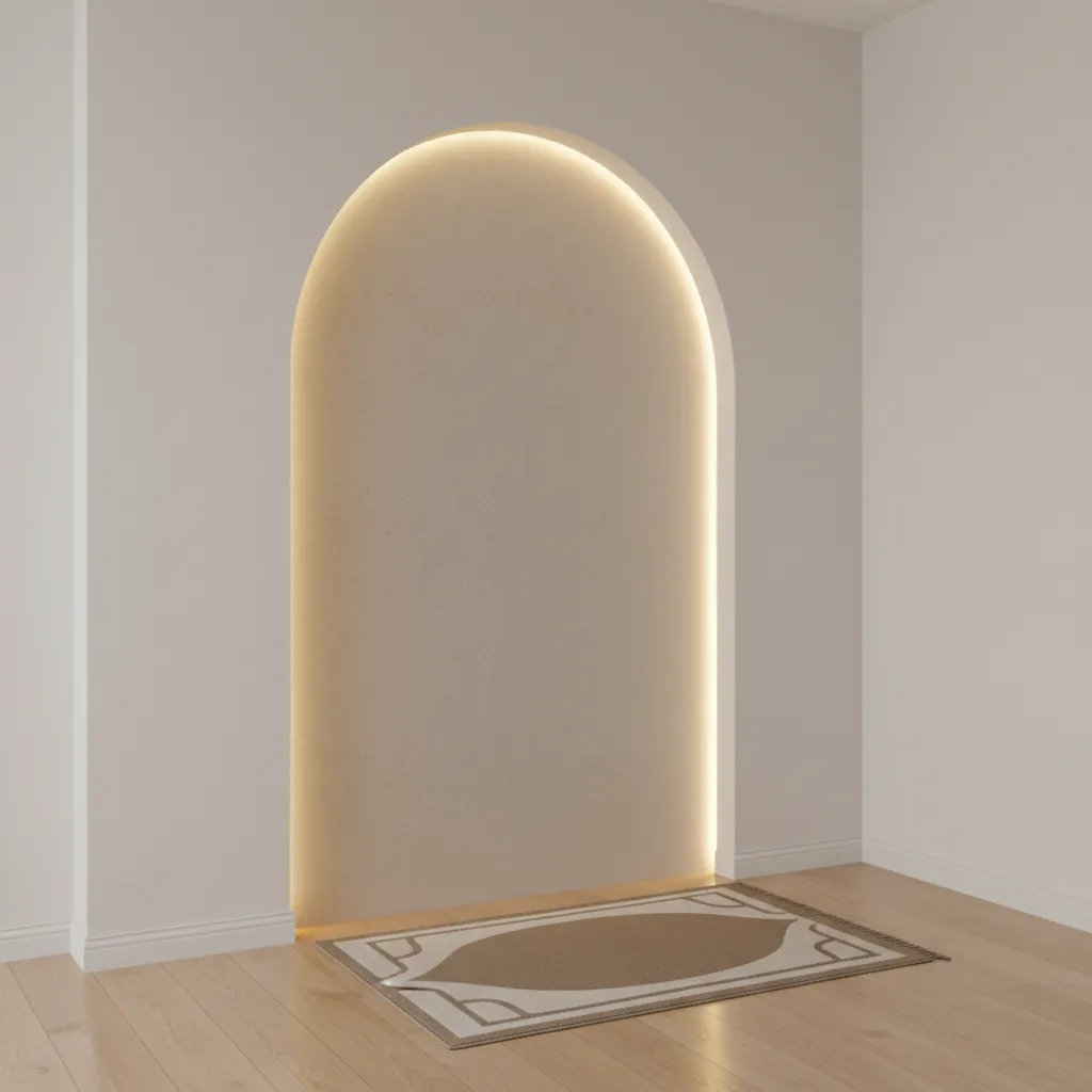 Mihrab dinding dengan cerukan sederhana