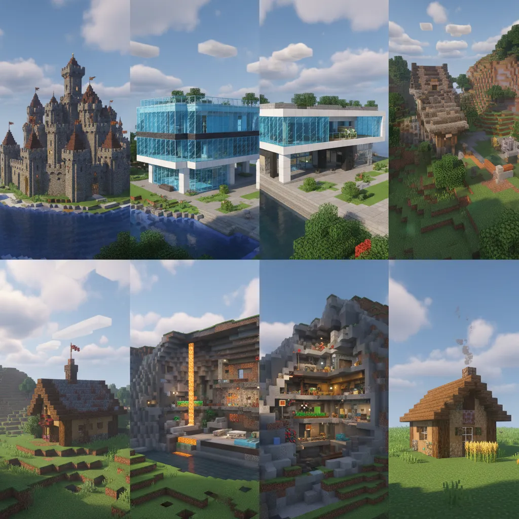 Minecraft Base Layout Styles Compared Castle Modern Underground and Survival Bases