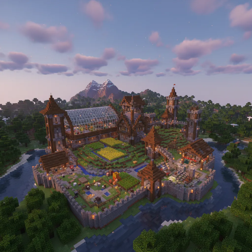 Base de Minecraft ampliada con múltiples secciones