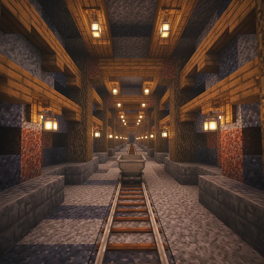 Diseño de mina interior en Minecraft