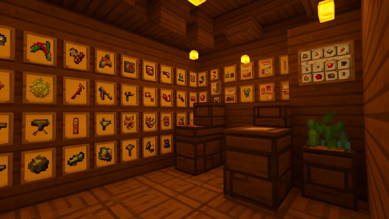 minecraft chest storage categorized with item frames