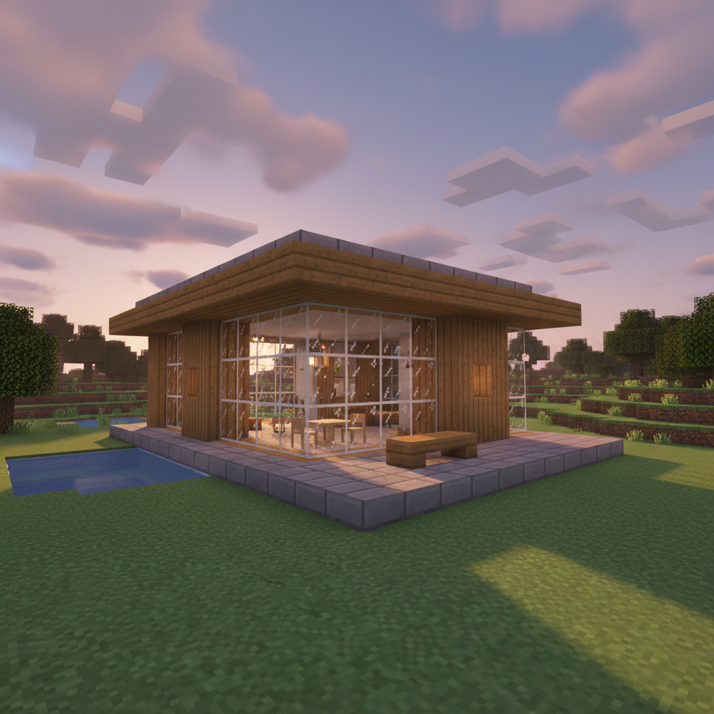 Desain Rumah Minecraft Minimalis Mudah Dibangun