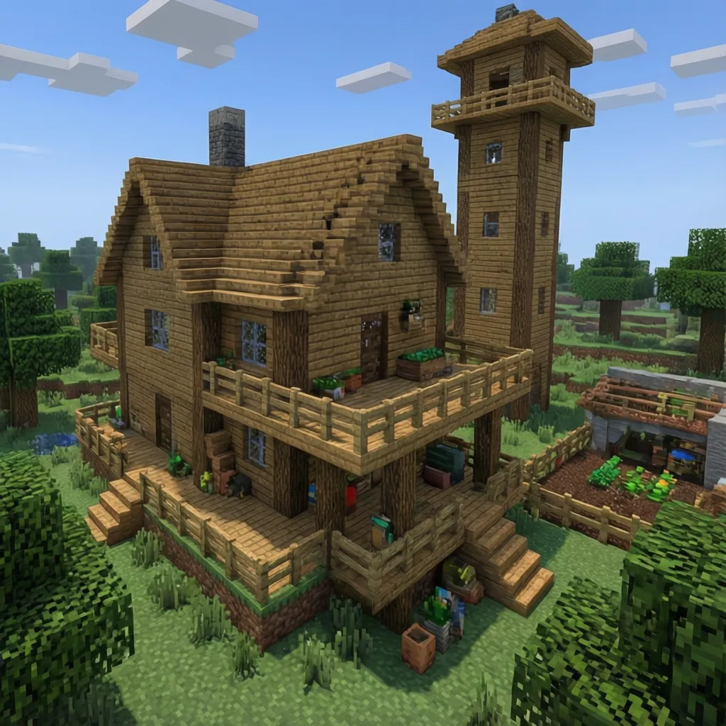 Pengembangan rumah Minecraft sederhana menjadi base lebih besar