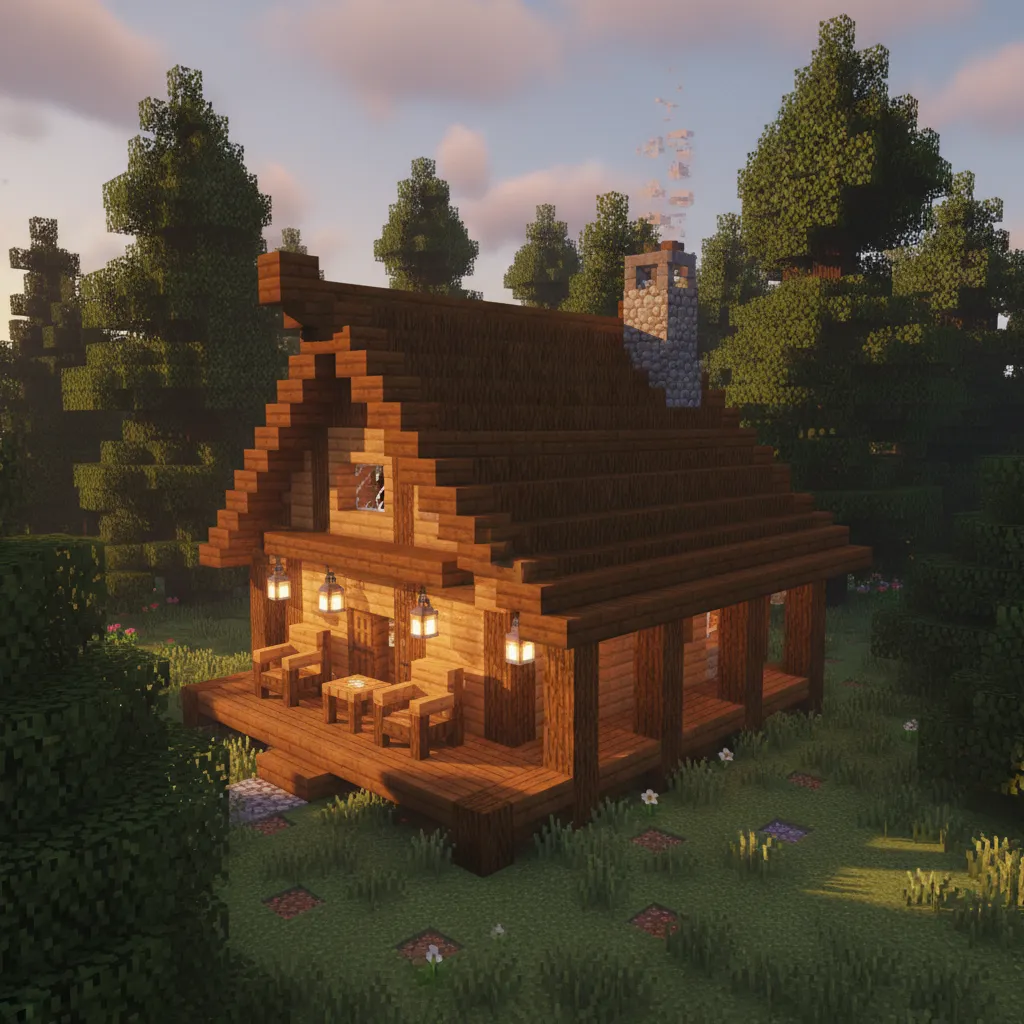 Diseño casa de madera Minecraft: ideas y planos