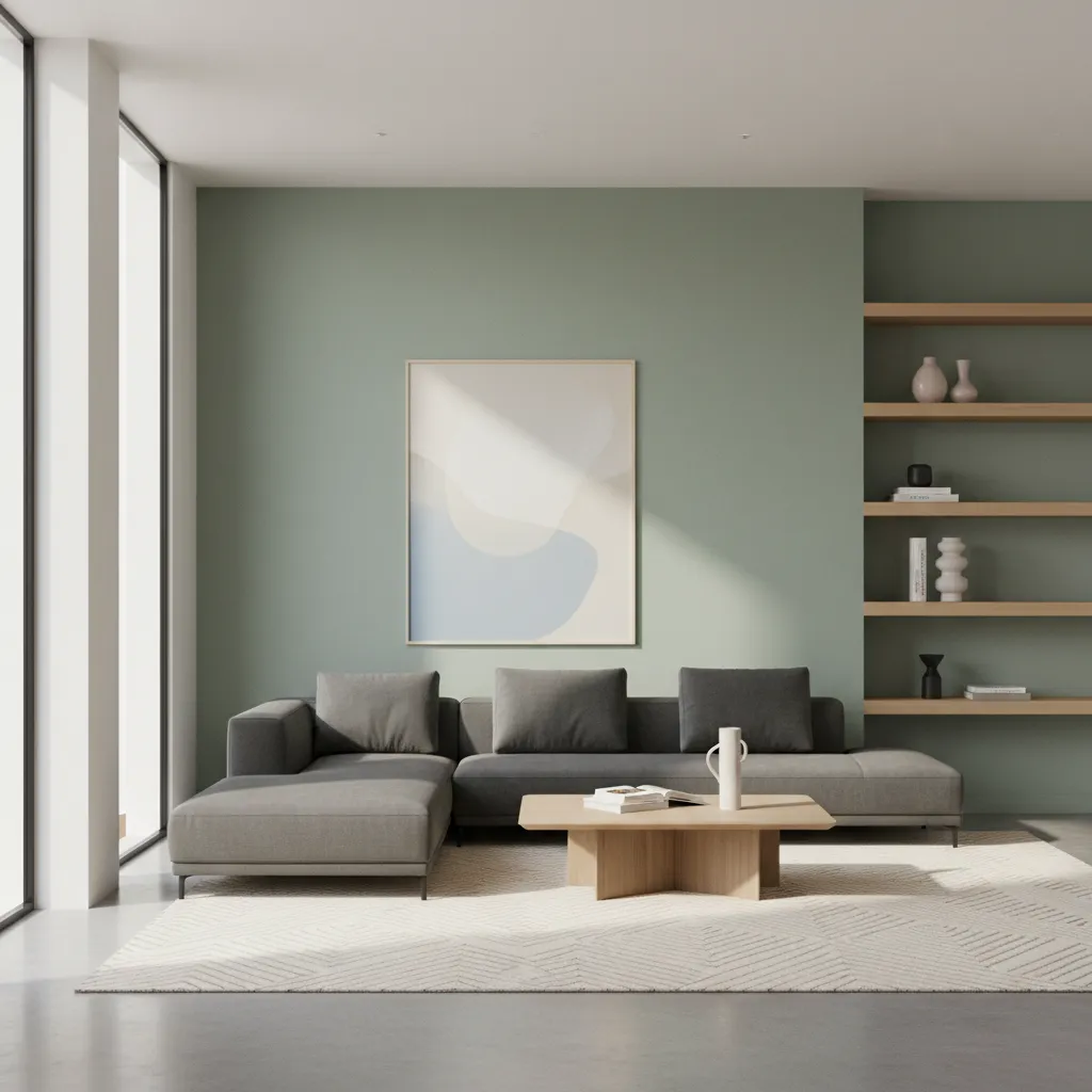 Smooth mineral paint finish on contemporary interior wall