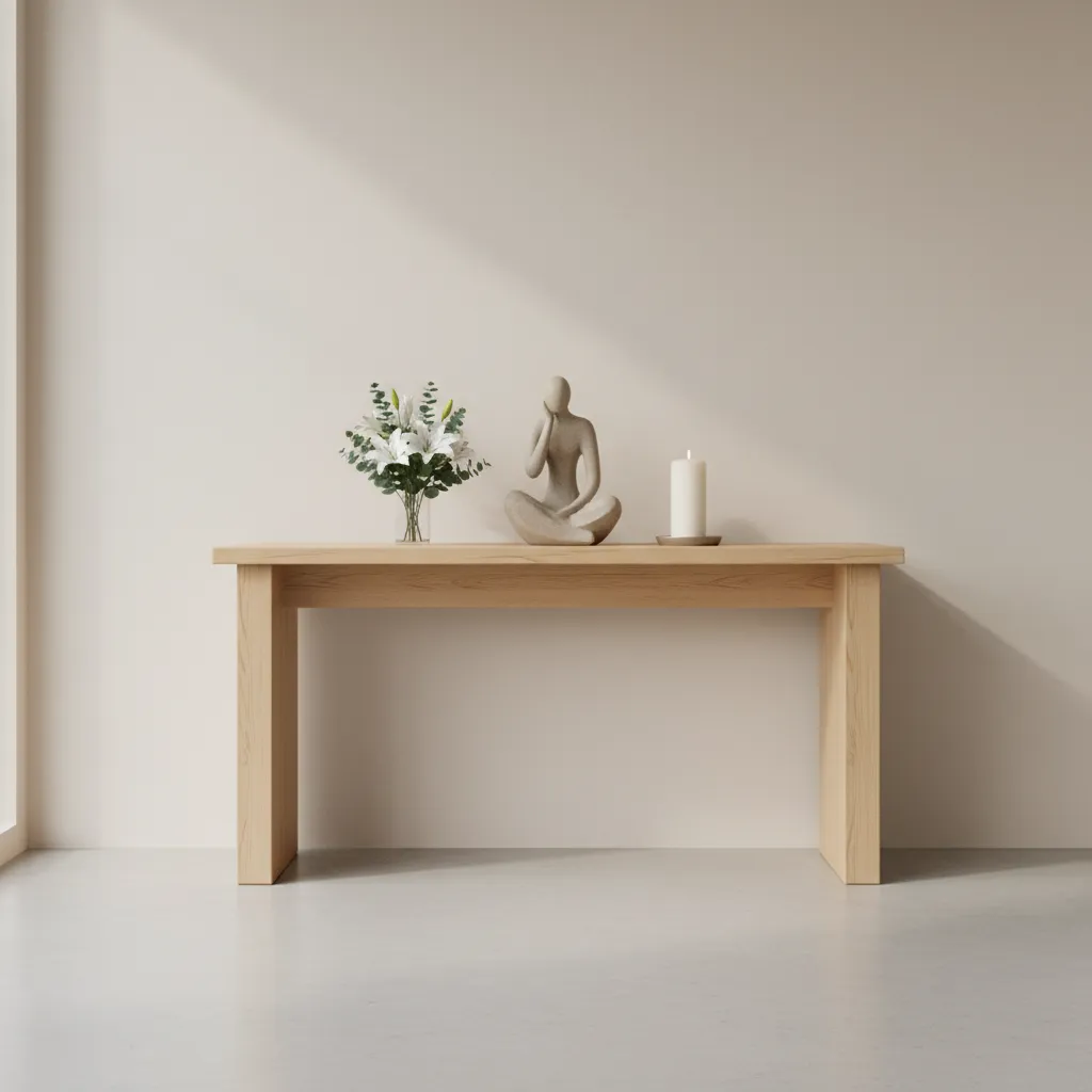 minimalist home altar after reorganizing with fewer objects