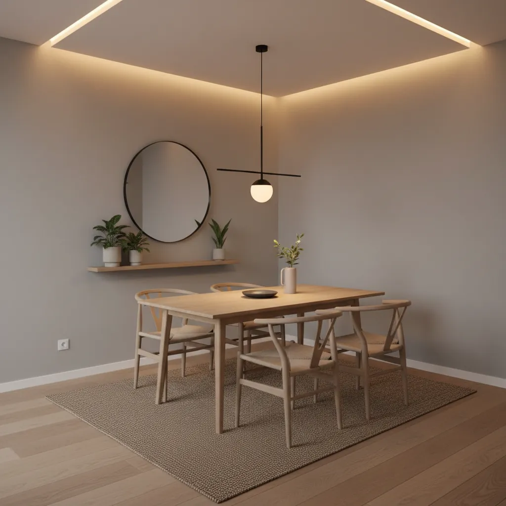 Minimal perimeter POP ceiling with hidden LED lighting