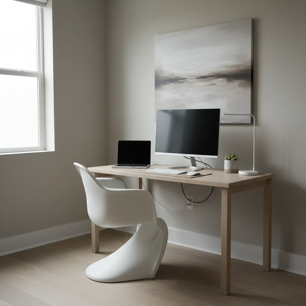 espacio de trabajo minimalista en casa pequeña