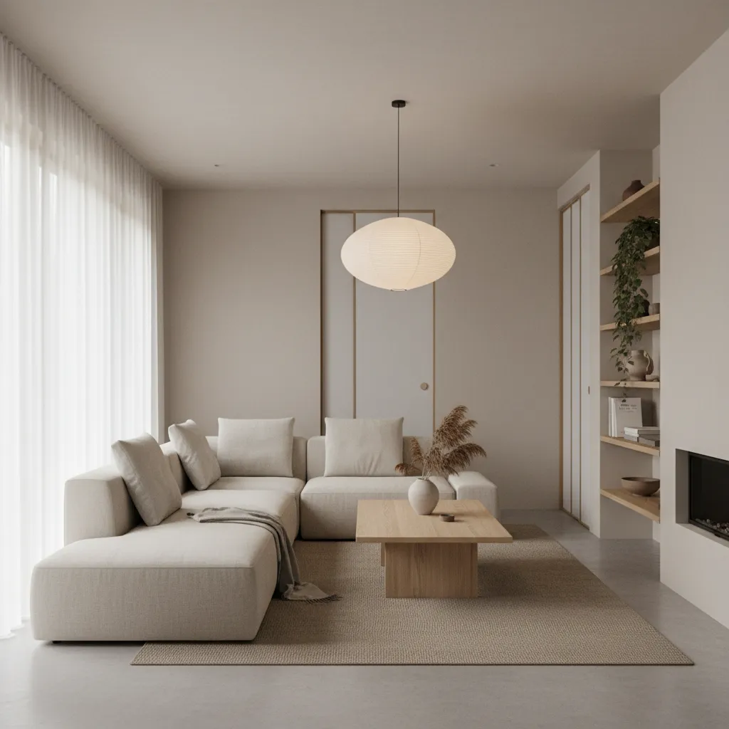 Interior minimalista que hace que una casa de 100 metros cuadrados se vea más amplia