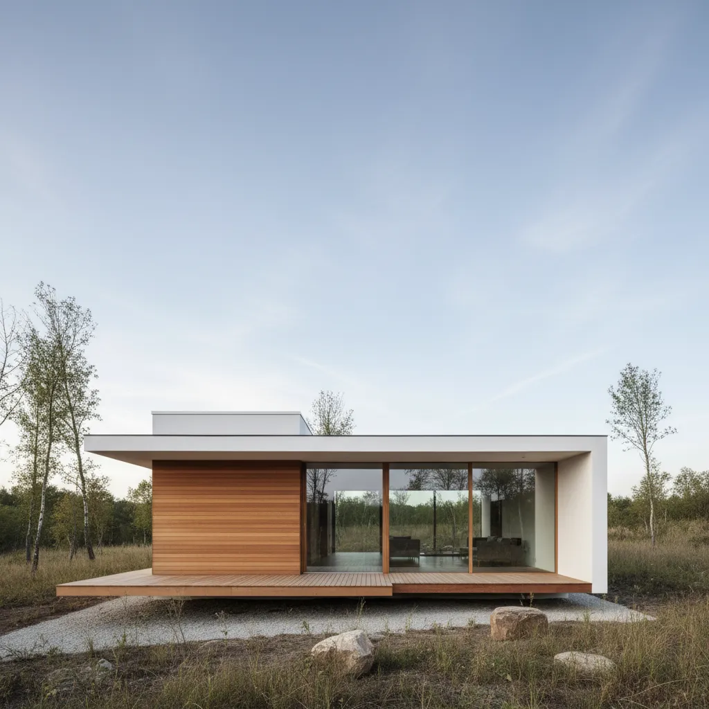 Casa económica estilo minimalista moderno