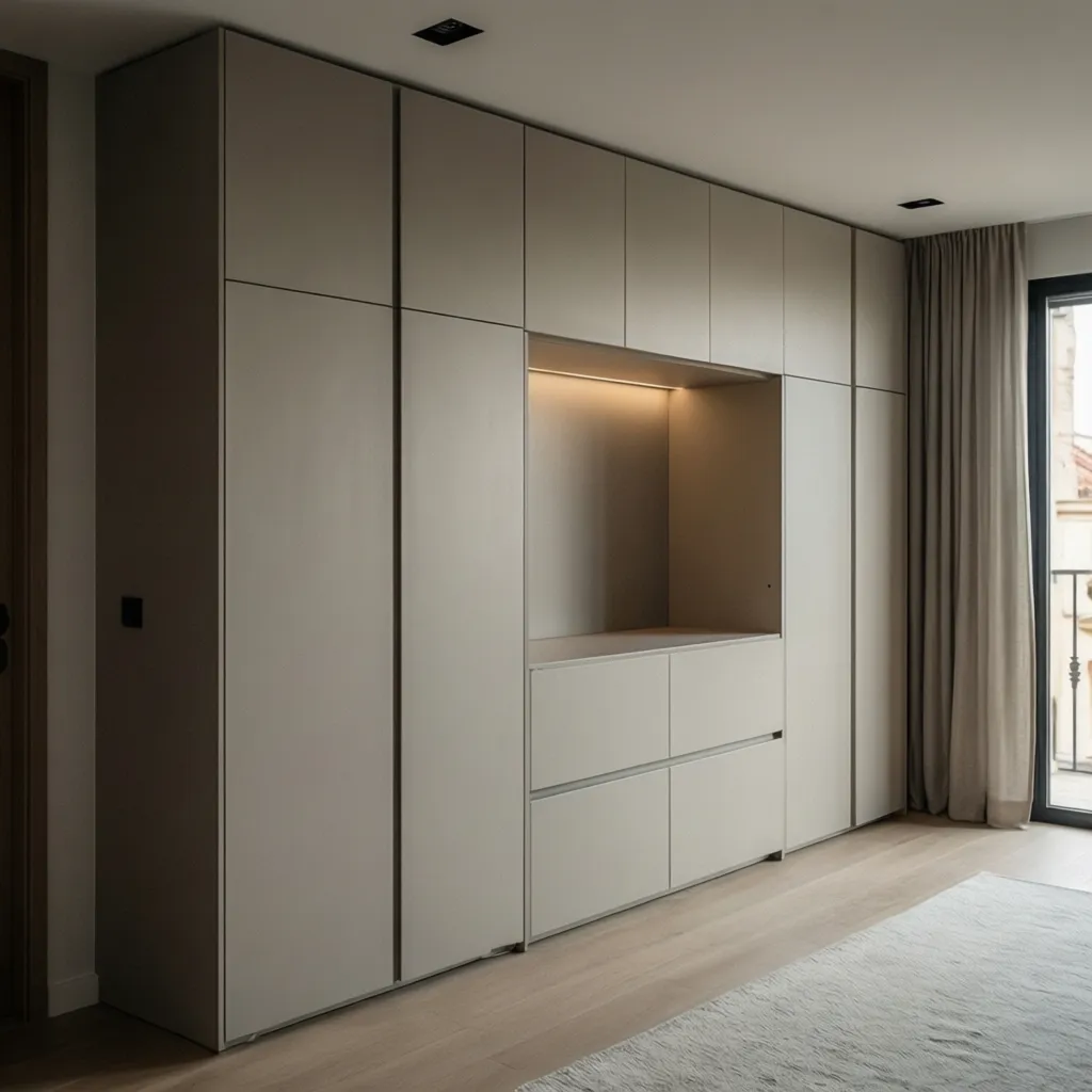 Armarios empotrados minimalistas integrados en la pared