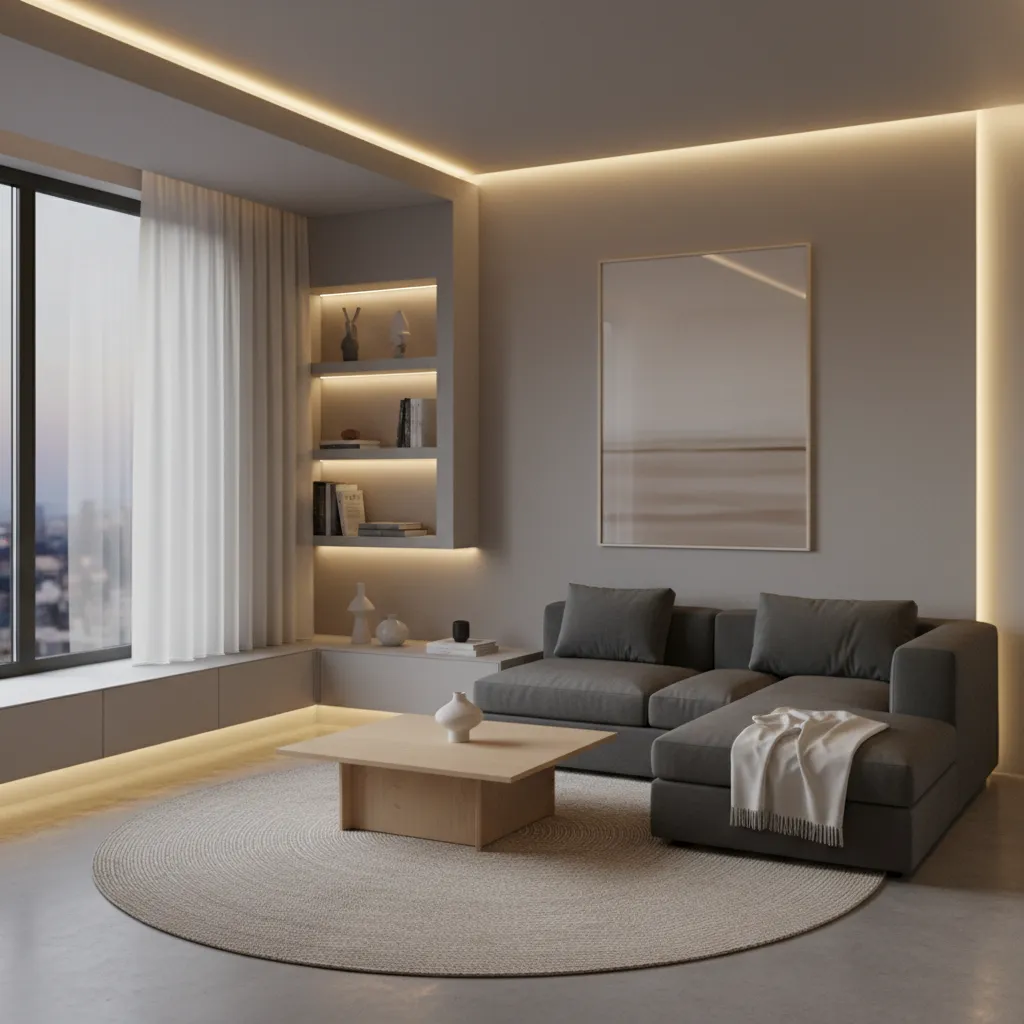 Iluminación LED personalizada en un apartamento pequeño