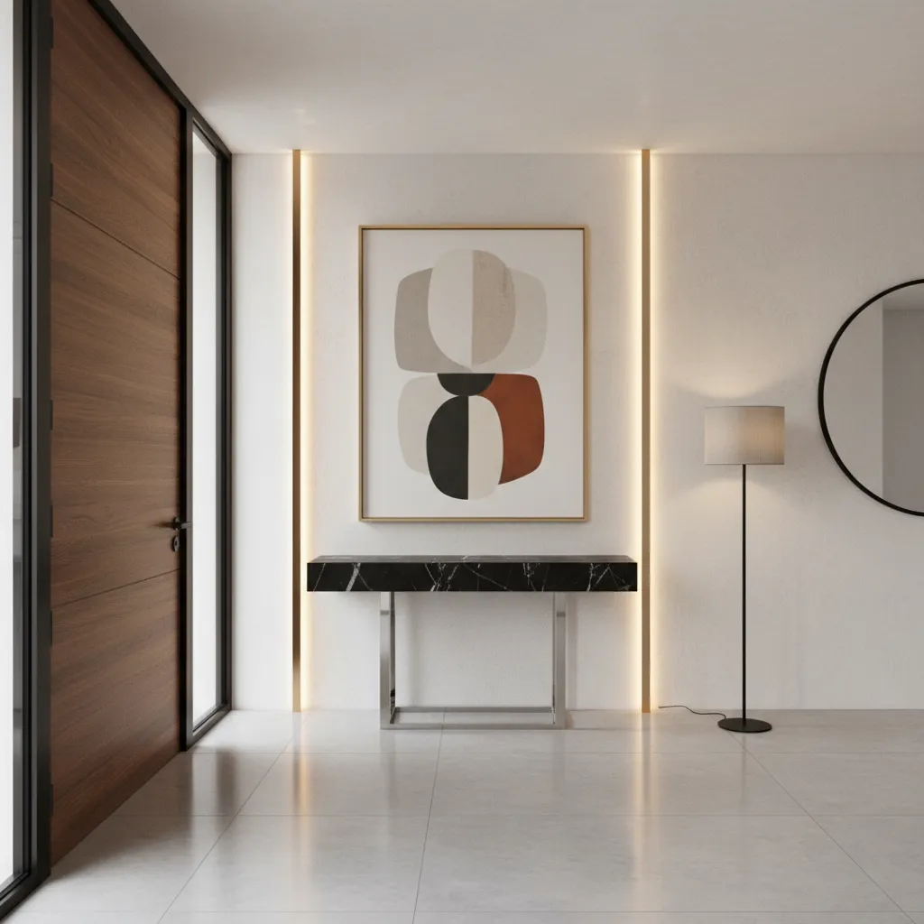 Foyer minimalis dengan dekorasi sederhana