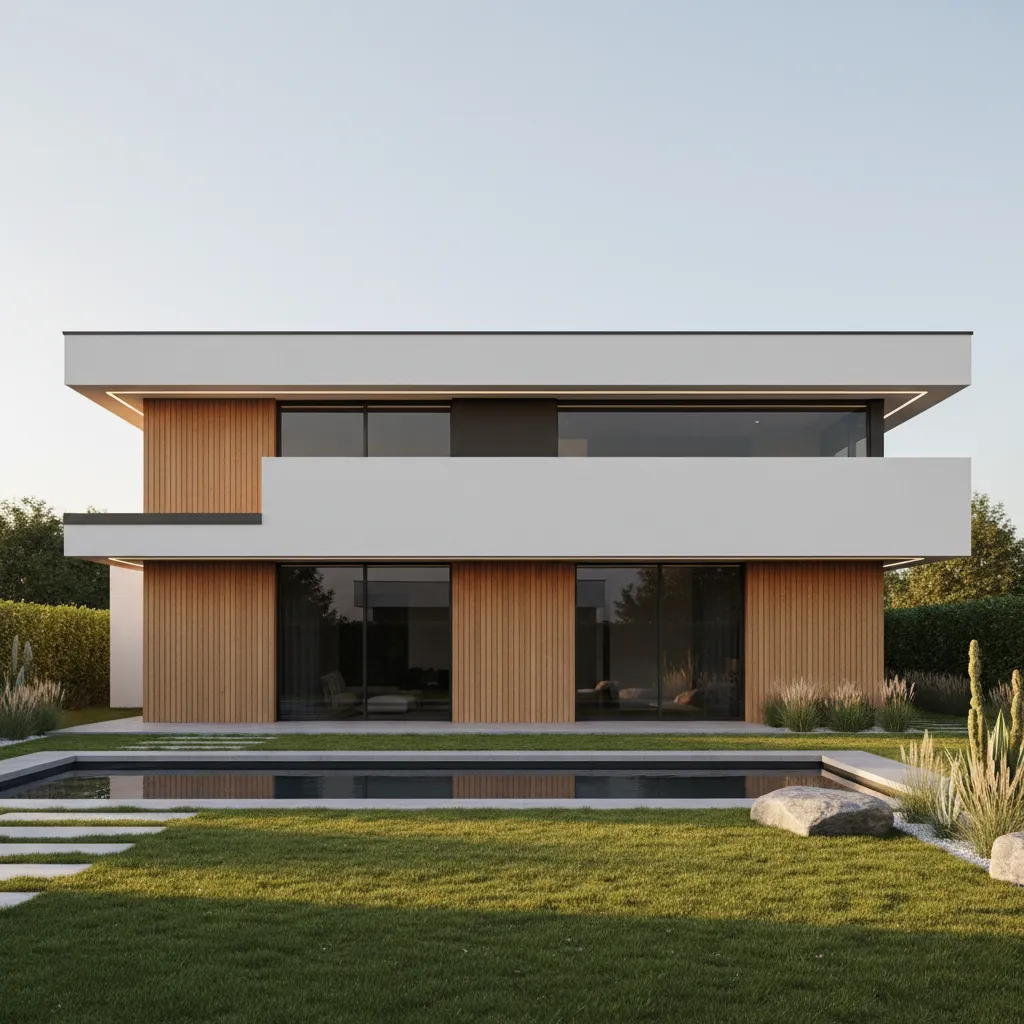 Casa moderna de volumen simple y diseño minimalista