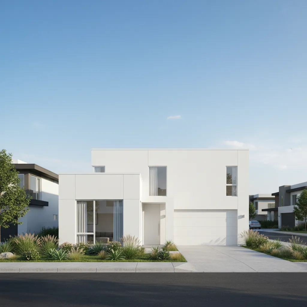 Minimalist straight line parapet wall design on a modern house