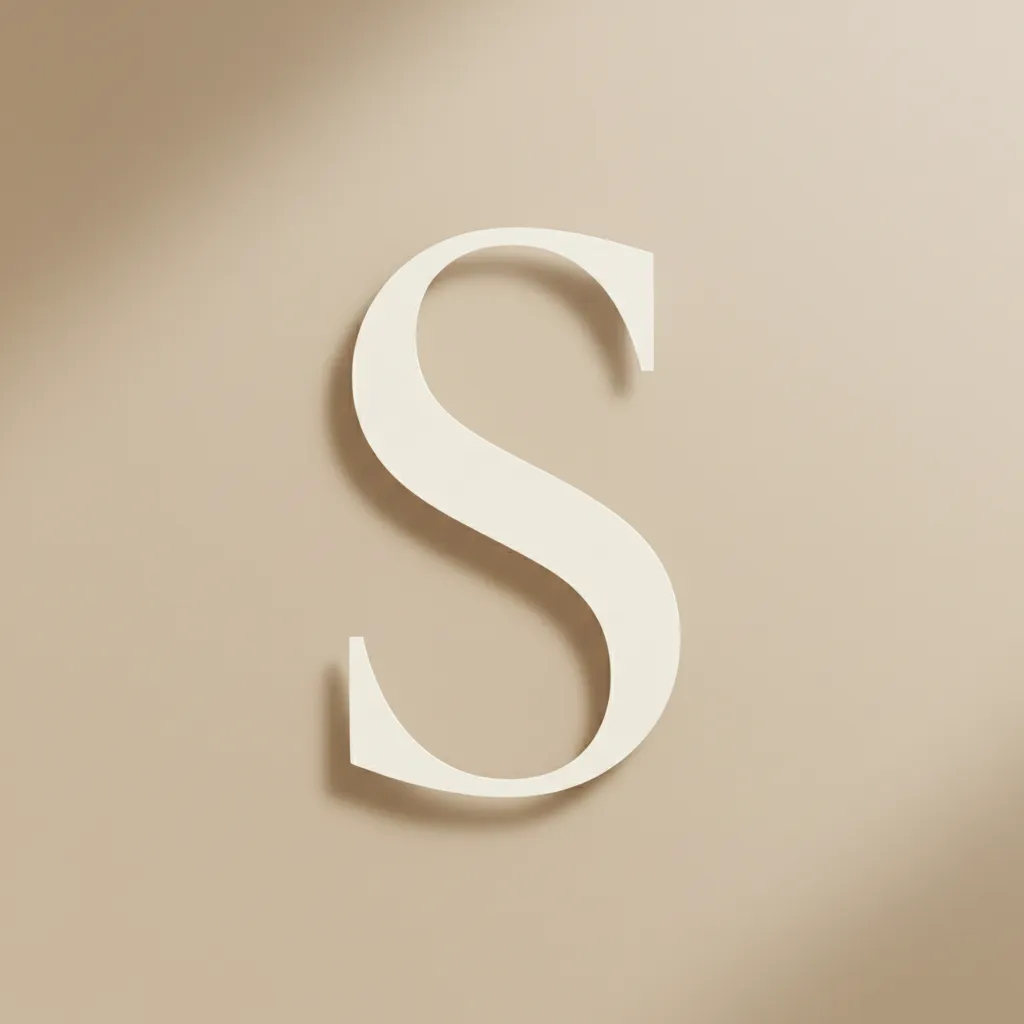 minimalist stylish S name wallpaper with clean typography on neutral background