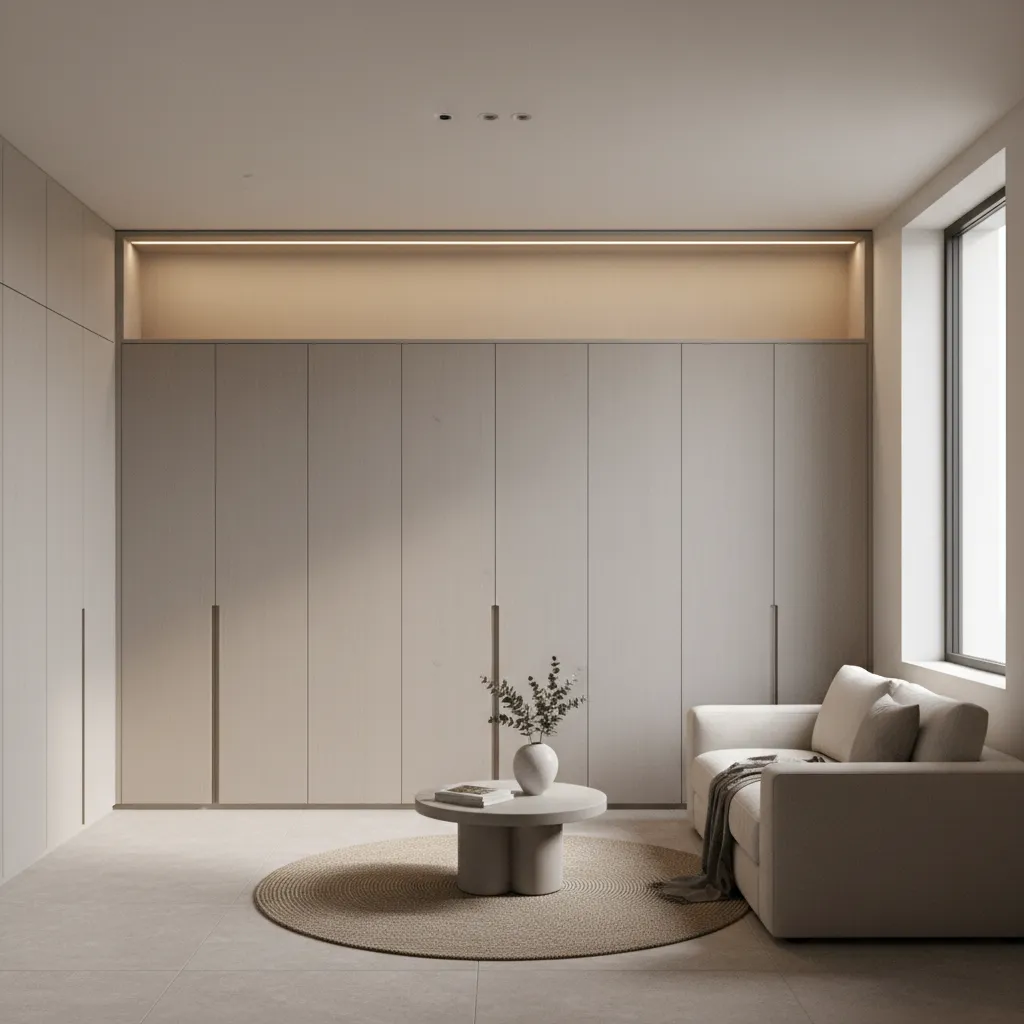 Armarios integrados minimalistas en un interior moderno