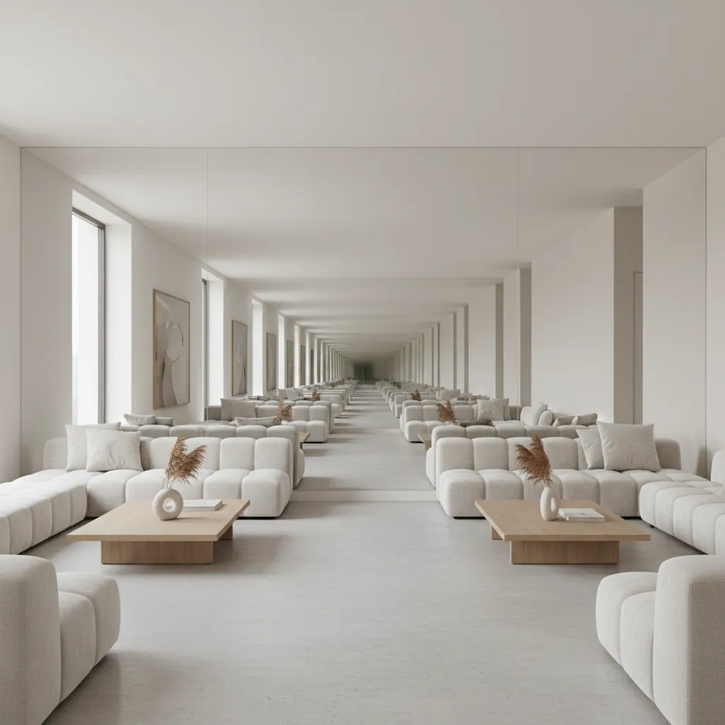 Room interior demonstrating multiple reflections between mirrors