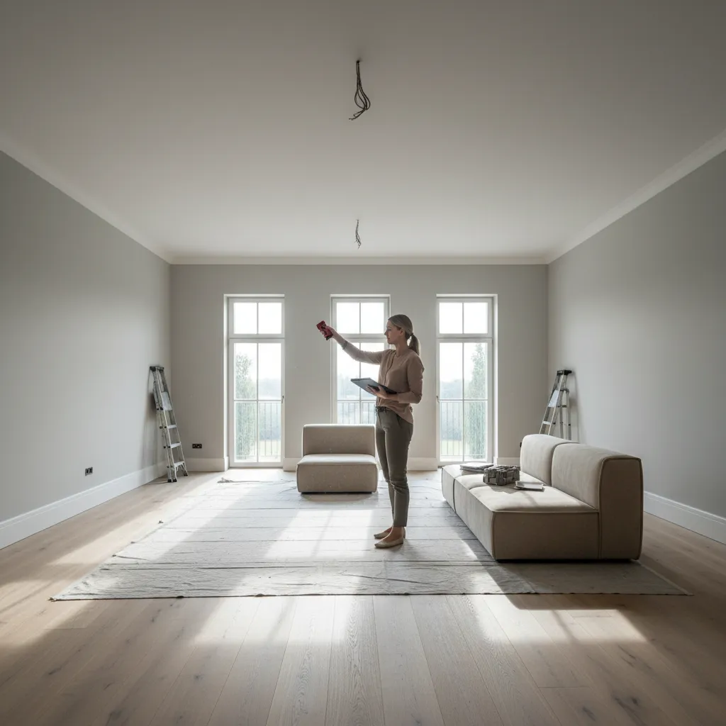 designer measuring existing house interior to recreate missing floor plans