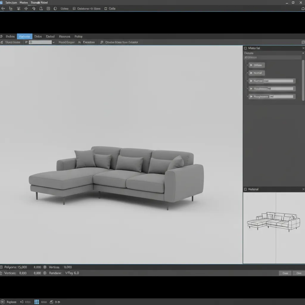 3D model with missing textures appearing gray in rendering viewport