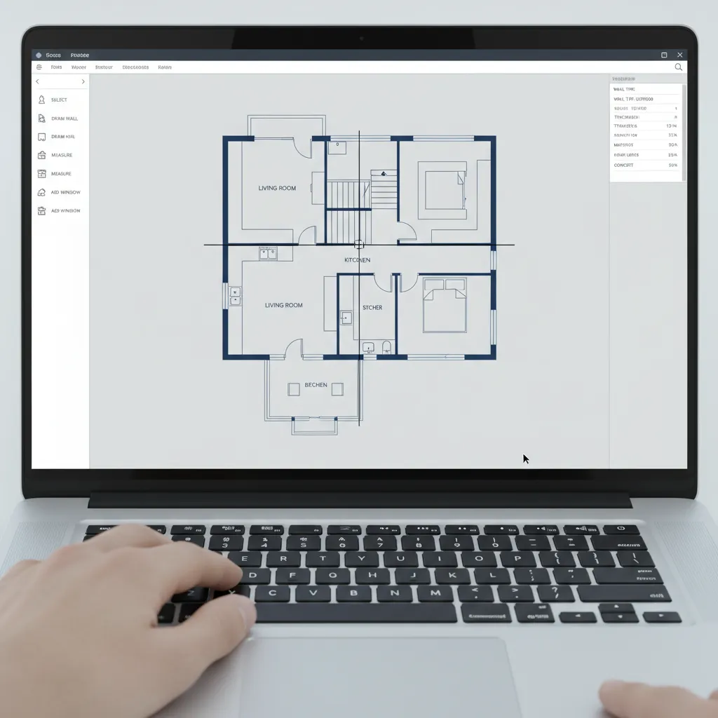 floor plan editor manually adding missing wall to incomplete layout