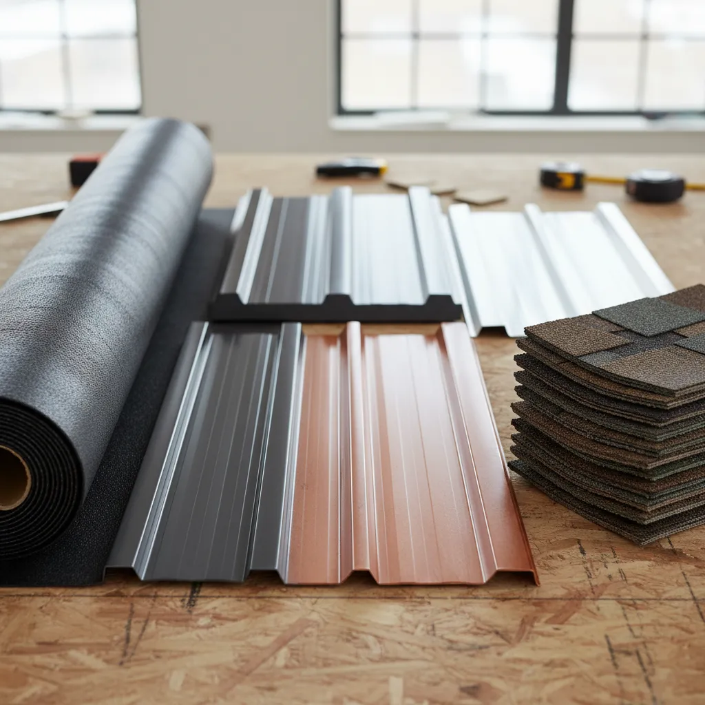 different mobile home roofing materials including metal panels and membrane roofing