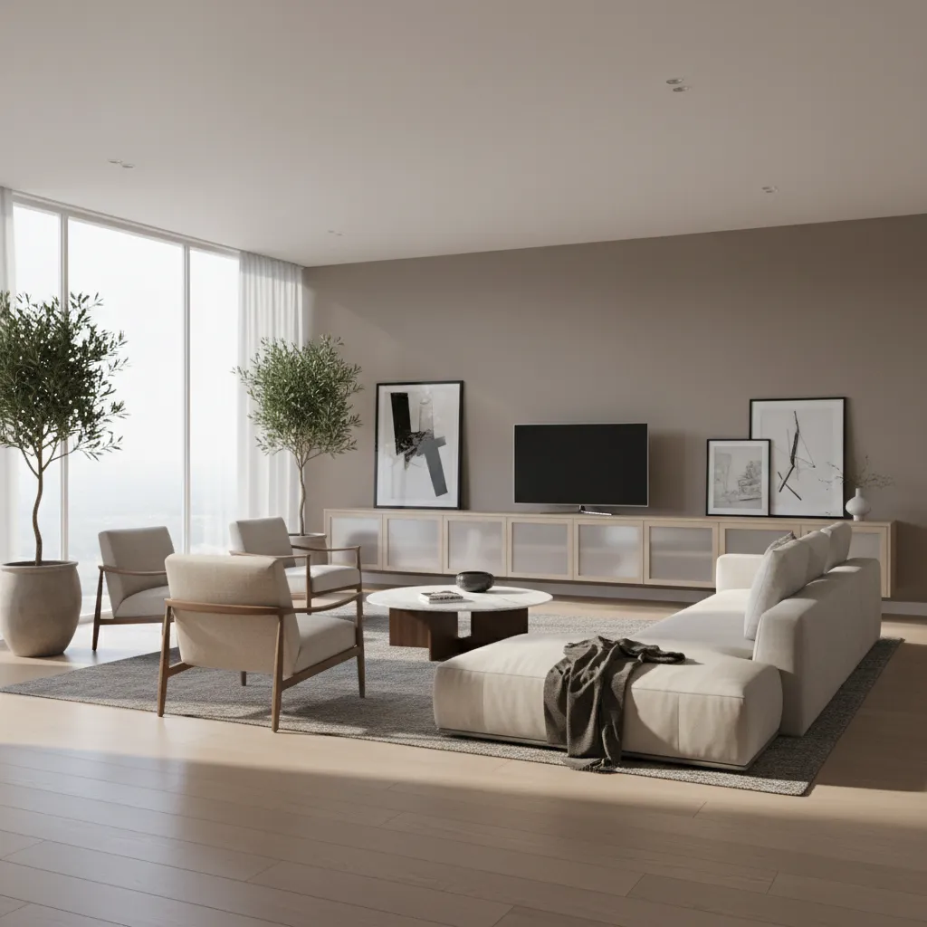 Ảnh render phòng khách 3D được tạo từ app thiết kế nội thất