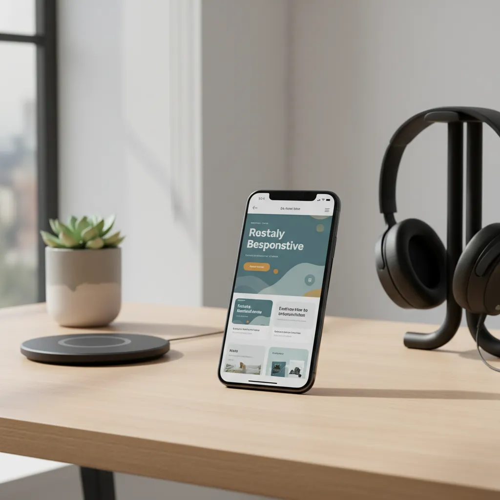 Diseño web optimizado para móvil mostrado en smartphone