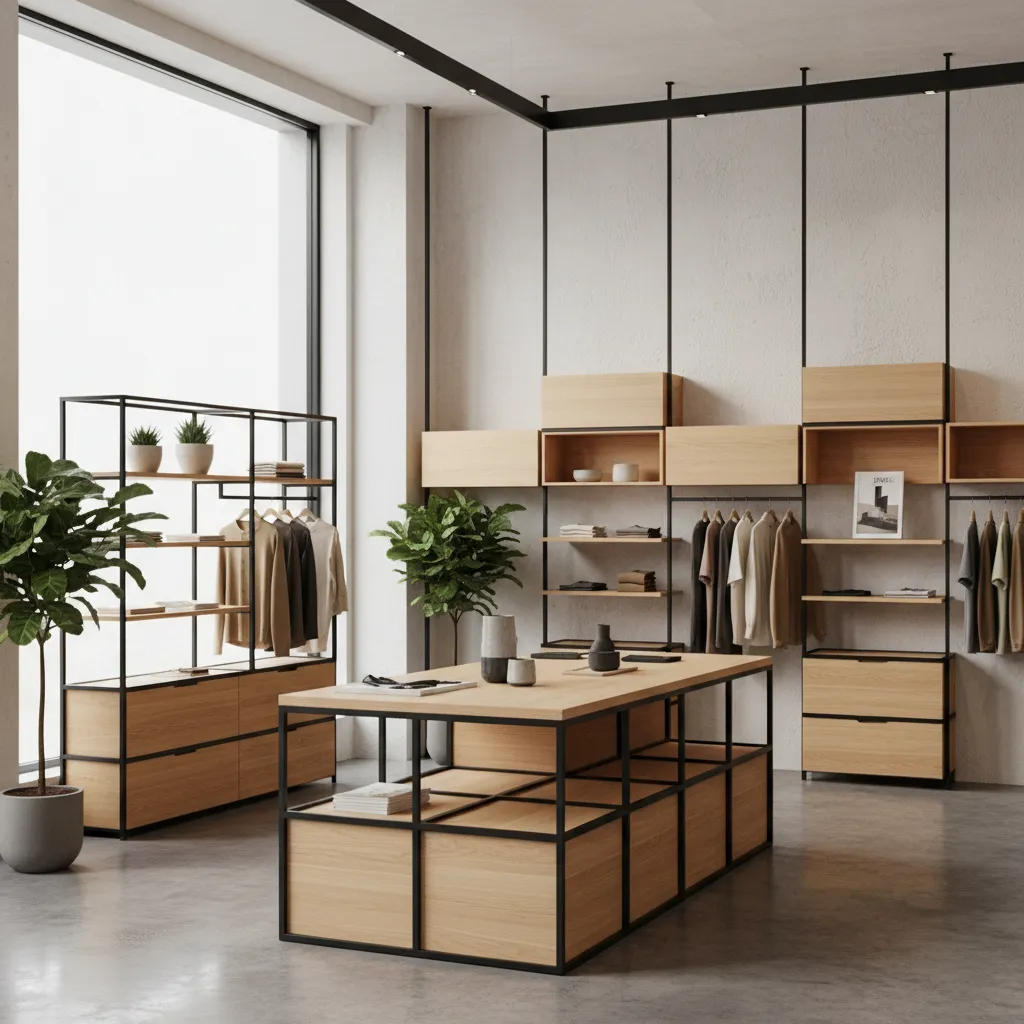 Mobiliario modular en un local comercial moderno