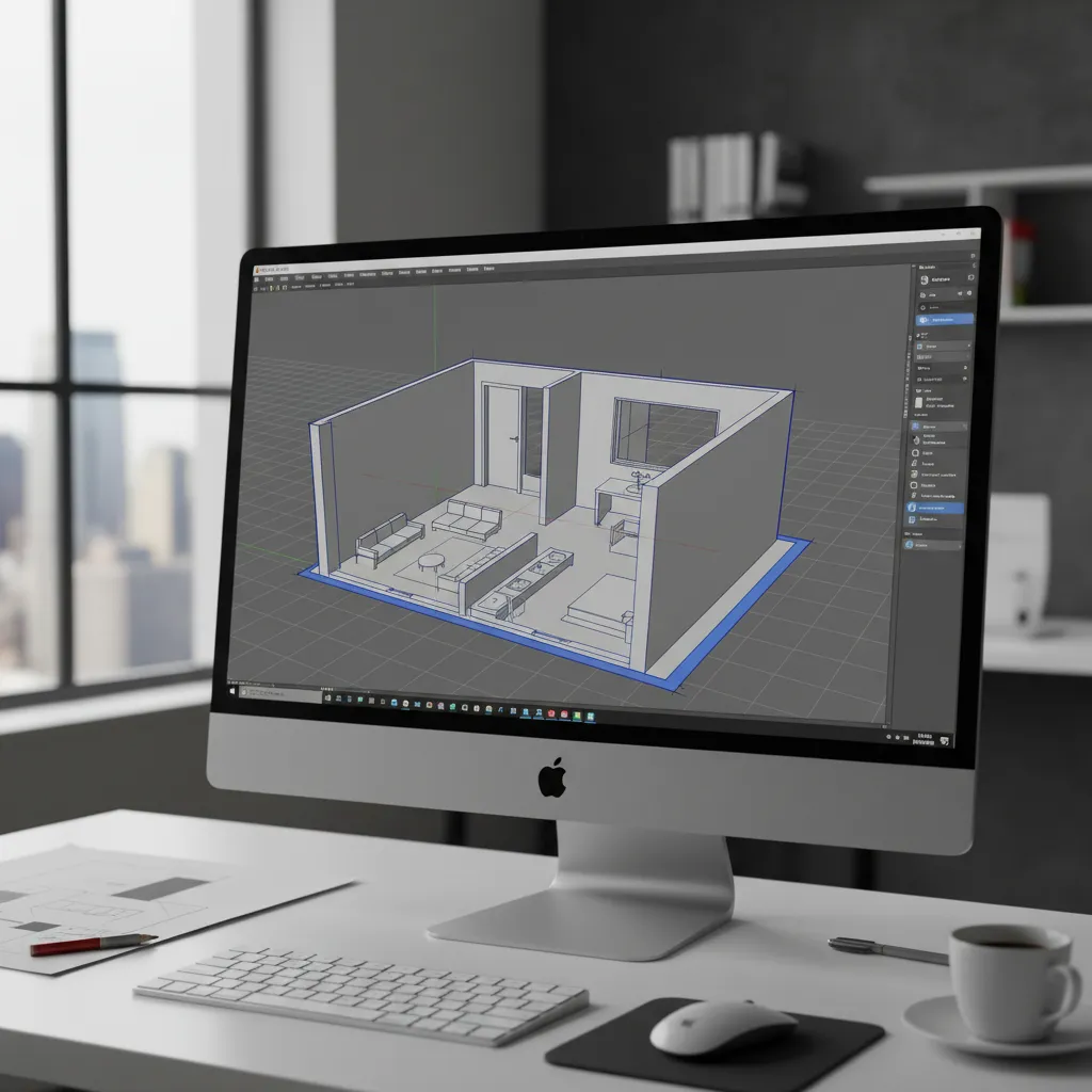 Modelado de paredes en 3D sobre una imagen importada en SketchUp