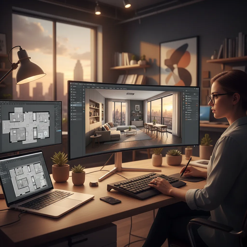 Modelo 3D de un apartamento utilizado para planificar una remodelación