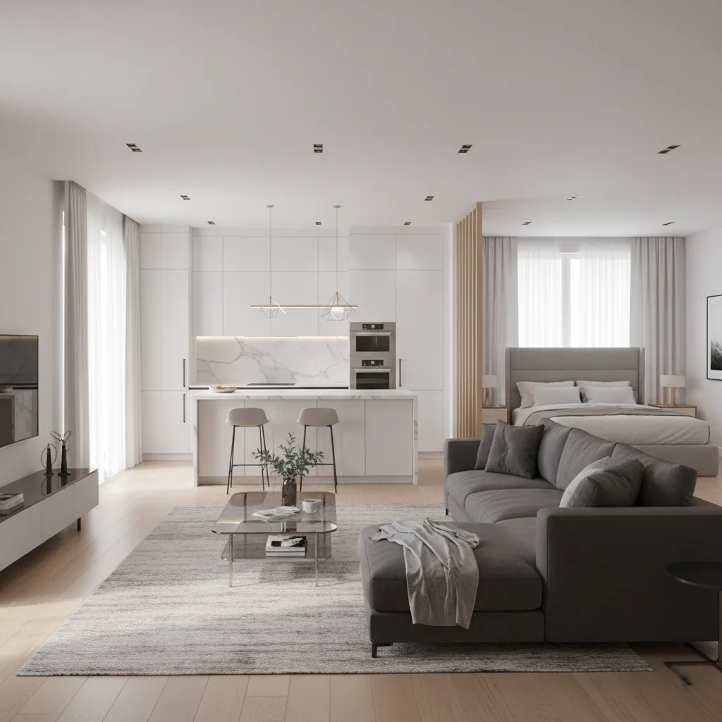 Modelo 3D de una casa con muebles y decoración